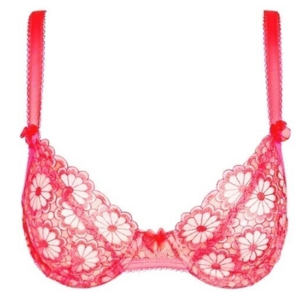 For Love and Lemons Daisy Scoop Bra Hot Pink Lace NWOT